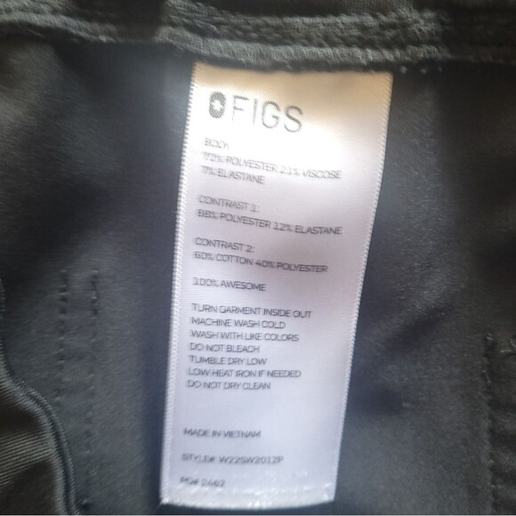 FIGS Zamora High Waisted Yoga Waistband Jogger Style Black Scrub Pants - XL/P - Picture 7 of 13